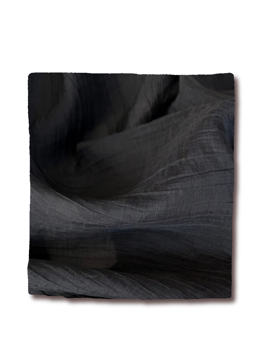 Тенсель черный, ткань для одежды ручной работы