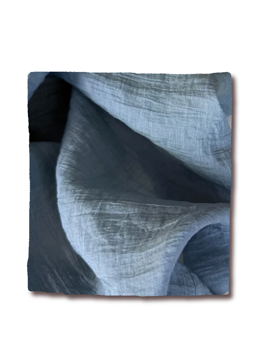 Тенсель голубой, ткань для одежды ручной работы